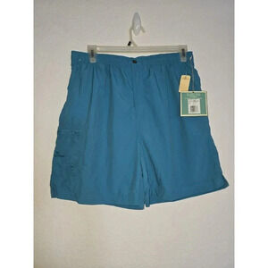 Tommy Bahama Swim Trunks Shorts Men's L Blue Mesh Lined Cargo Zip Pocket